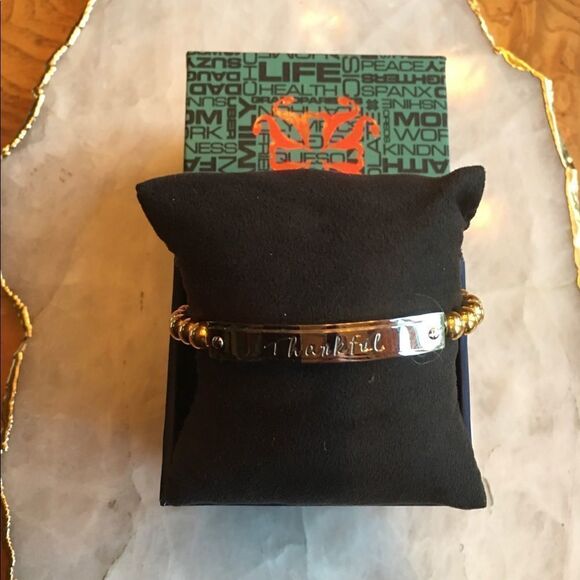 “THANKFUL” RUSTIC Cuff Regifter Silver - Picture 3 of 10